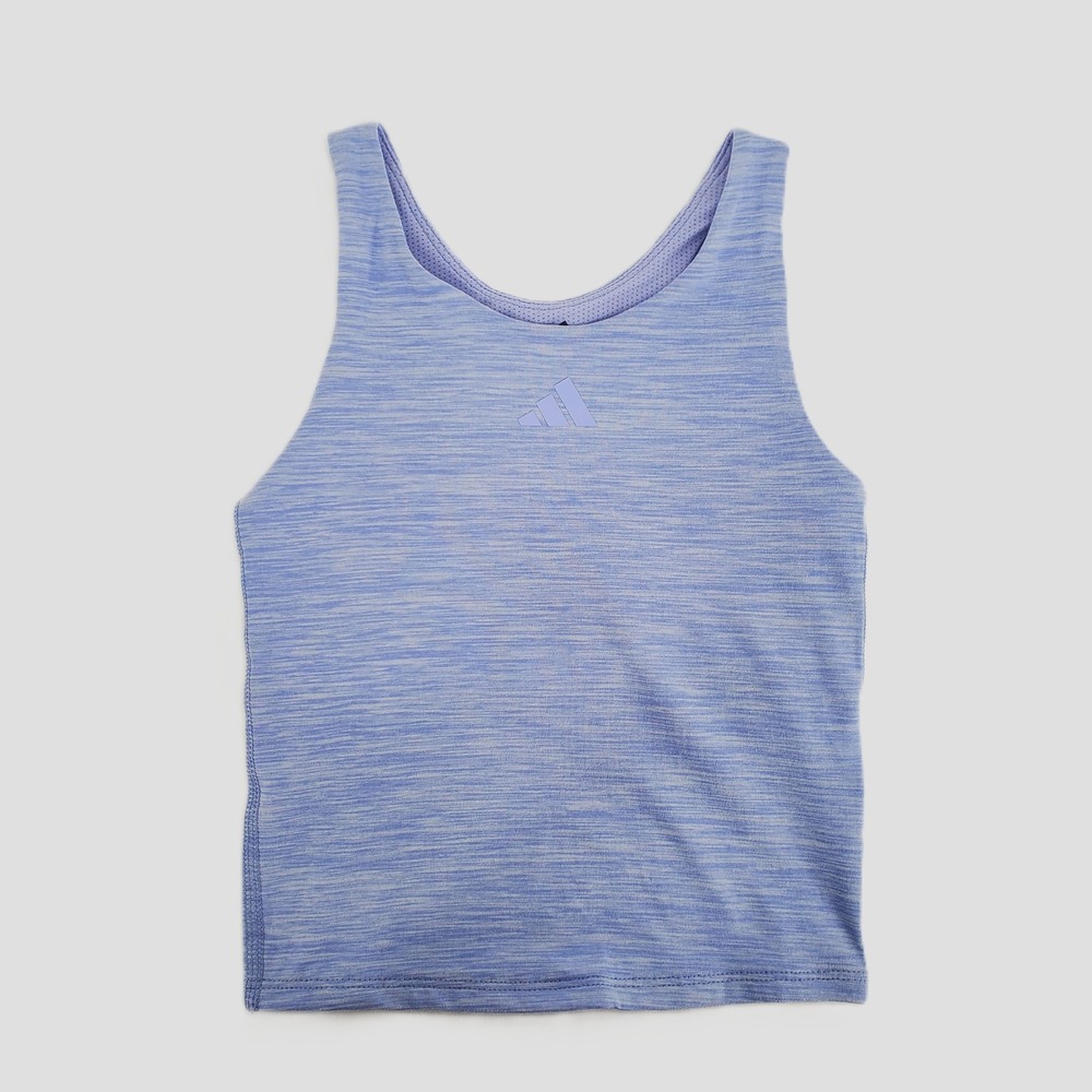 Adidas Girls XS 6-6X Melange Training Tank Top Lavender Purple Racerback Stretch